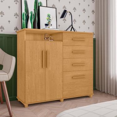 Imagem de Cômoda Com 2 Portas E 4 Gavetas Seábra Naturalle