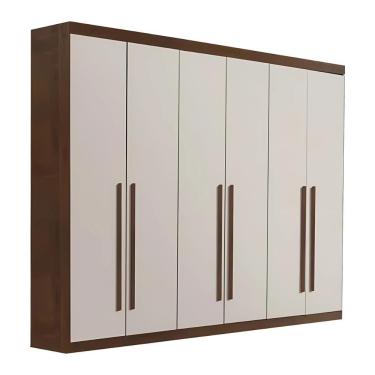 Imagem de Guarda Roupa 6 Portas 4 Gavetas Uberaba Valverde Canion Off White