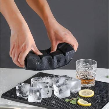 Imagem de Forma De Gelo Silicone Cubo Grande 6 Cubos Drink Whisky Top