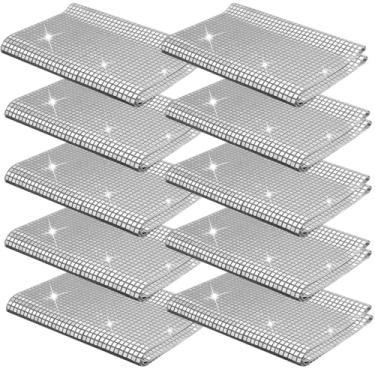 Imagem de Caminho de mesa, 10 peças, lantejoulas prateadas, glitter prateado, festa discoteca, casamentos, aniversário de 30 x 180 cm