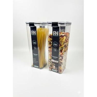 Imagem de Kit Pote Hermético Mantimentos Slim, Recipientes para Armazenamento, Transparente, 2,15 Litros, Sistema de Vedação, Organizadores de Cozinha