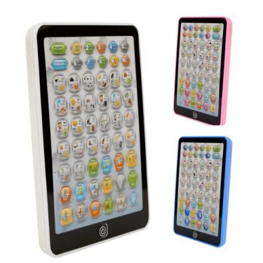 Imagem de Brinquedo Tablet Interativo Bilingue Educativo Inglês Criança Menino Menina Sem Telas Viagem Música Letras Palavras Soletrar (Branco)