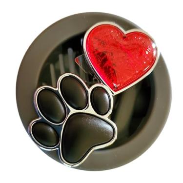 Imagem de Bath and Body Works Pata de cachorro com viseira de carro coração vermelho Suporte de fragrância fácil de abrir