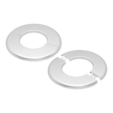 Imagem de 2PCS bociloy 64mm/2,5" ID Wall Split Flange, prata ABS placa de escudo autoadesiva redonda, capa de decoração de furo de parede, tampa de placa de tubo de água