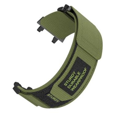 Imagem de WIIKAI Pulseiras de substituição para relógio, compatíveis com Amazfit T-Rex 2 de náilon, pulseira de substituição (verde militar)