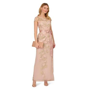 Imagem de Adrianna Papell Floral em cascata COLMN GWN Blush/Nude Multi, Merlot Multi/Nude, 44