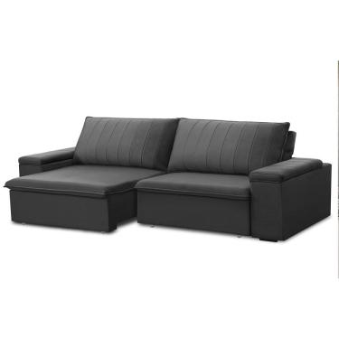 Imagem de Sofá Retrátil E Reclinável 4 Lugares 245cm Com Porta Copos Ballarat Grafite