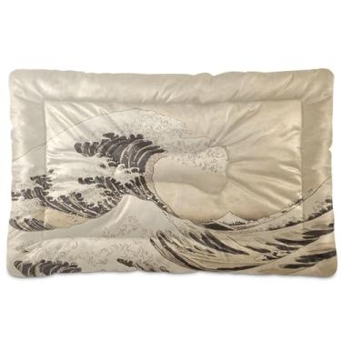 Imagem de SEHANY Cama para cães Sea Wave Cama de gato com fundo antiderrapante, cama de canil, colchão macio para animais de estimação, lavável para cães pequenos, médios e grandes, gatos, 45,7 x 61 cm