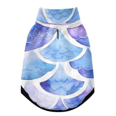 Imagem de SEHANY Casaco de cachorro com escama de peixe arco-íris para cães pequenos, superquente à prova de vento, jaqueta de inverno macia e aconchegante para clima de neve fria com coleira para animais de
