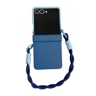 Imagem de Capa de celular fofa com cores em degradê para Samsung Galaxy Z Flip 7 6 5 4 3 Zflip7 Flip6 5g com alça de mão anti-perda e proteção traseira (para Galaxy Z Flip 4/3)