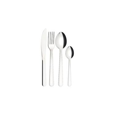 Imagem de Conjunto de Talheres Inox, 24 Peças, Facas para Churrasco, Garfos de Mesa, Colheres de Mesa, Colheres de Chá, com Porta Talher, Design Sofisticado para Casa ou Restaurante