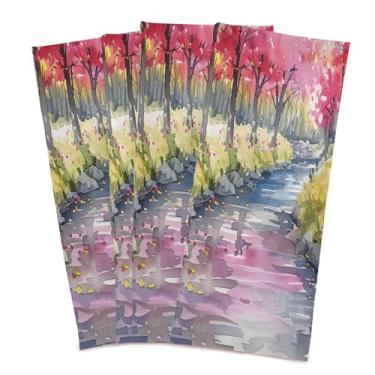 Imagem de xigua Conjunto de 6 panos de prato de cozinha com árvores de cerejeira, macios e altamente absorventes de secagem rápida para limpeza de pratos e limpeza manual, 71 x 45 cm