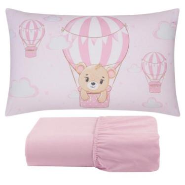 Imagem de Jogo de Lençol Solteiro 2 peças para Menina - Carinha de Anjo Enxovais