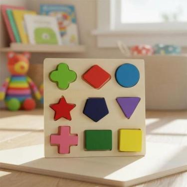 Imagem de Brinquedo Montessori Madeira Frações Educativo Colorida Infantil Diver