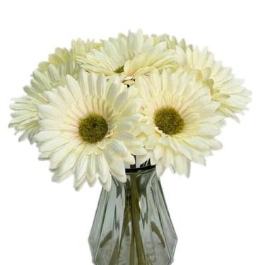 Imagem de DSforG Margaridas Africanas Falsas 20 Peças – Margaridas Gerbera de Seda Artificial para Casa, Escritório, Vasos e Projetos de Artesanato (20, Branco Creme)