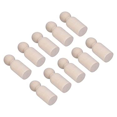 Imagem de Ymiko 10 Peças Figuras Em Branco de Madeira para Crianças, Bonecas de Pintura de Arte e Artesanato DIY, Brinquedos Criativos de Graffiti para Crianças (fantoche masculino)