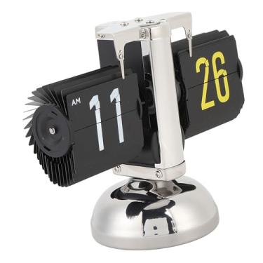 Imagem de TARSHYRY Relógio da Mesa Flip, Relógio de Mesa de Mesa Digital de Aço Inoxidável, Com Grande Número para Sala de Estar, Sala de Estudo e Escritório (Estilo de aço inoxidável)