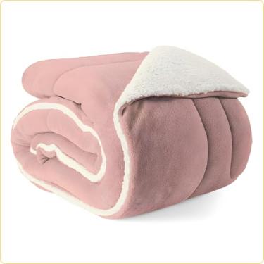 Imagem de Cobertor Edredom Dupla Face Lã Pele Carneiro Coberdrom Aurum (Rosê, King Sherpa)