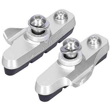 Imagem de Pastilhas de freio de bicicleta de estrada, ruído, blocos de borracha antiderrapantes, duráveis, força de frenagem, resistência ao desgaste, com ranhuras de guia de areia, para substituição de freio