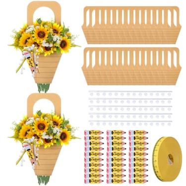 Imagem de Gilprop 30 peças de sacos de presente de flores de agradecimento do professor com etiqueta de papel, sacos de buquês de agradecimento ao professor com alça, presentes de fim de ano com fita métrica