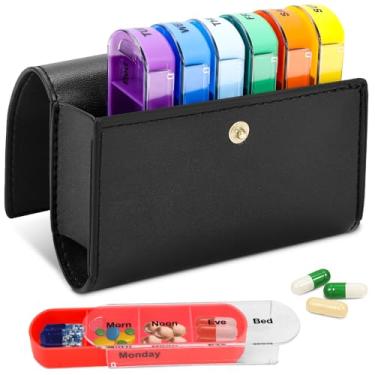 Imagem de Porta Comprimidos Semanal de 7 Dias, Caixa de Remédios com 7 Compartimentos, Organizador de Remedios Diários, Organizador Remedio, Porta Remedios Viagem