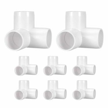 Imagem de DTGN 8 peças de encaixe de PVC de cotovelo de 3/10.2 cm, encaixe de tubo de PVC de grau de mobiliário SCH40, conector de cotovelo de canto DIY para móveis de construção, conexão de estrutura de estufa