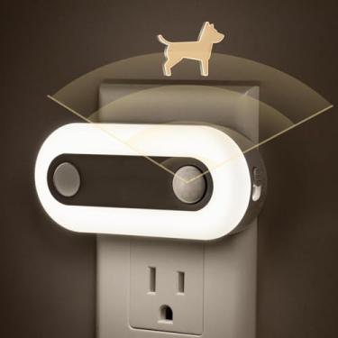 Imagem de Pacote com 2 luzes noturnas com sensor de movimento, luzes noturnas reguláveis de 5000 K na parede, sensor de crepúsculo para baixo, luz noturna para quarto, iluminação de casa, decoração de casa