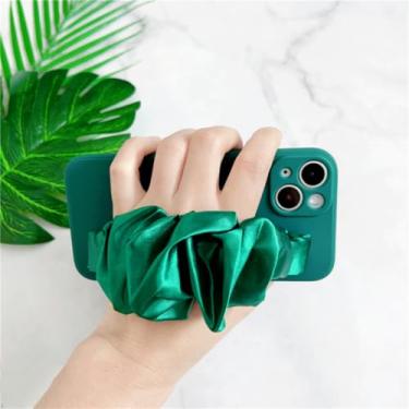 Imagem de IRTGFG Capa de couro com alça de pulso para iPhone 16E SE4, capa de pulseira de seda em cores doces (para iPhone 16E SE4/3)