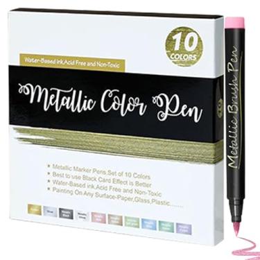 Imagem de Marcadores para colorir – Marcadores de tinta de metal | Caneta de ponta macia com tinta lisa para pintura, desenho, artesanato, viagem, exterior, trabalho, casa, sala de aula, dia a dia