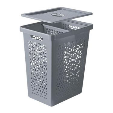 Imagem de Cesto Organizador para Roupas Sujas e Limpas Tampa 55 Litros e Cesto I