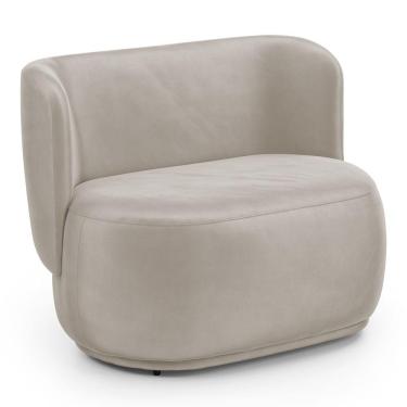 Imagem de Namoradeira Com Puff Orgânico Molly 02 Lugares Veludo Bege - Desk Design