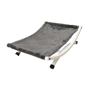 Imagem de IEUDNS Cama elevada para gatos, rede elevada para animais de estimação, berço moderno e elegante para gatos, espreguiçadeira para uso interno e para, Cinza Profundo