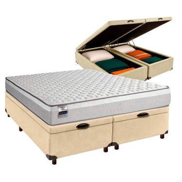 Imagem de Cama Box Bau + Colchão Queen Molas Ensacadas Hanover Inducol