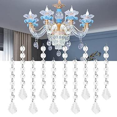Imagem de POCREATION 10PCS Pêndulos de Acrílico, Decorações de Iluminação Em Forma de Folha de 15cm Com Refração de Luz -Íris, para Lustres, Casamentos, Festas e Decoração de Árvore de Natal