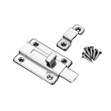 Imagem de Fechaduras de porta de janela de aço inoxidável, fechaduras de corrente de porta de janela, kits de fácil instalação, ferragens domésticas para janelas, portas, geladeiras, armários, cercas, portas