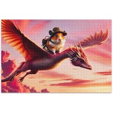 Imagem de Quebra-cabeças engraçados com moscas de dragão de pato para adultos, 1000 peças, brinquedo familiar engraçado, arte, paisagem, quebra-cabeça, presentes