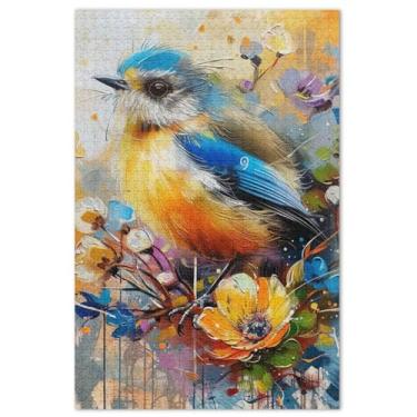 Imagem de Quebra-cabeças de pássaros selvagens, 500 peças, pintura de animais, para adultos, presentes para jogo de elefante branco