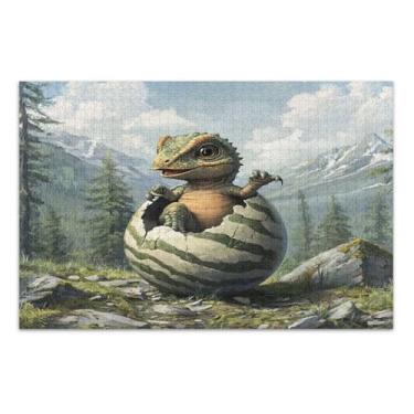 Imagem de Quebra-cabeças de dinossauro para chocar ovos de 500 peças para adultos, quebra-cabeças legais para adultos, jogos educativos