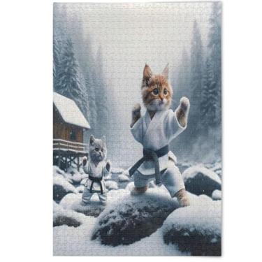 Imagem de Funny Cat Cute Kitten Jigsaw Puzzles for Adults 500 Pieces, Family Puzzle Lovers Gifts Winter Scene Puzzles Animal Colorful Art, 500 Pieces, 20.5" x 14.9"