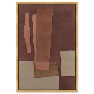 Imagem de Decoração de parede Boho com impressão em tela Raw Edge I da Art Remedy, moldura dourada, 50 x 76 cm