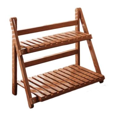 Imagem de RNXRZANK Suporte de Bambu para Plantas, Expositor de Vasos, Prateleira, Estável E Prática para Plantas, Organizador de Mesa para Balcão, Escritório, Castanho escuro 30cm