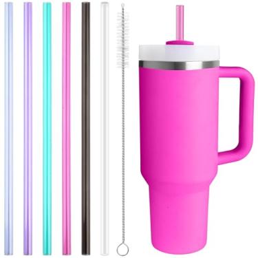 Imagem de Canudo de substituição compatível com Stanley Quencher copo de 1,134 g, 850,5 g, canudos reutilizáveis extra longos de 30,5 cm para copo de 1,134 g, multicolorido, pacote com 16-6