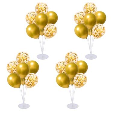 Imagem de 4 Set Balloon Stand Kit for Table Centerpieces With Balloon and Base Party Decorations for Birthday Wedding Retirement Graduation Baby Shower (Gold)