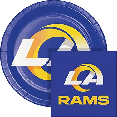 Imagem de Trendware Kit de prato e guardanapo de papel Los Angeles Rams, 72 unidades