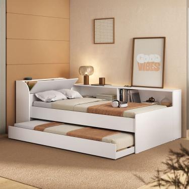 Imagem de Cama Infantil Bellagio 1 Porta com Cama Auxiliar Branco - Pnr Móveis