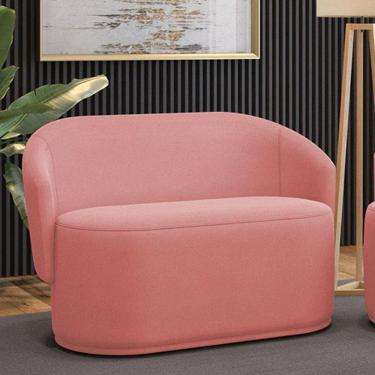 Imagem de Sofá 2 Lugares Namoradeira Orgânica Para Sala Malu Suede Rosê M11 - D`rossi