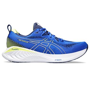 Imagem de ASICS Tênis de corrida masculino Gel-Cumulus 25, Azul ilusão/amarelo brilhante, 46