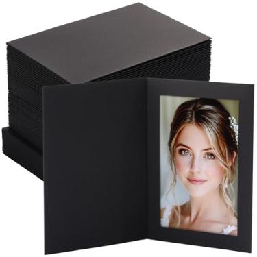 Imagem de Litpoetic 50 cartões de porta-retratos com 50 envelopes autoselados, porta-retratos de papel 10 x 15 cm, inseridos em massa, cartões de notas para Natal, Ano Novo, casamento, aniversário, sala de aula