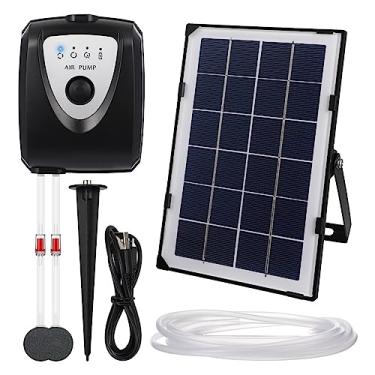 Imagem de CMOLVUR Fonte solar para lagoa, bomba aerador conjunto de ar kit de tanque de aquário oxigenador tanques de isca de energia circulação água jardinagem piscina bolha, para jardim, banho de pássaros e
