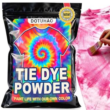 Imagem de DOTUHAO Pó tie dye, corante de tecido rosa, corantes para roupas, corantes criativos para roupas, perfeitos para artes e artesanato, arte em tecido DIY (rosa, 113 g)